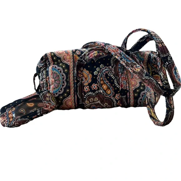 Vera Bradley Retired Paisley Printed Purse ID Coin Purse Black - Picture 2 of 11